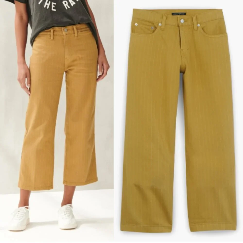 Lucky Brand Mid Rise Crop Wide Leg Jean Color Bronze Mist Size 30 - Picture 2 of 16